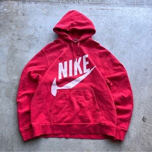 Vintage Y2K Nike Big Logo Red Pullover Hoodie